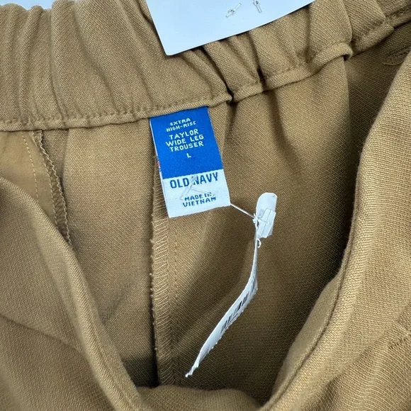 Old Navy Tan Taylor Extra High Waisted Wide Leg Trousers New with Tags, Size L - Picture 3 of 4